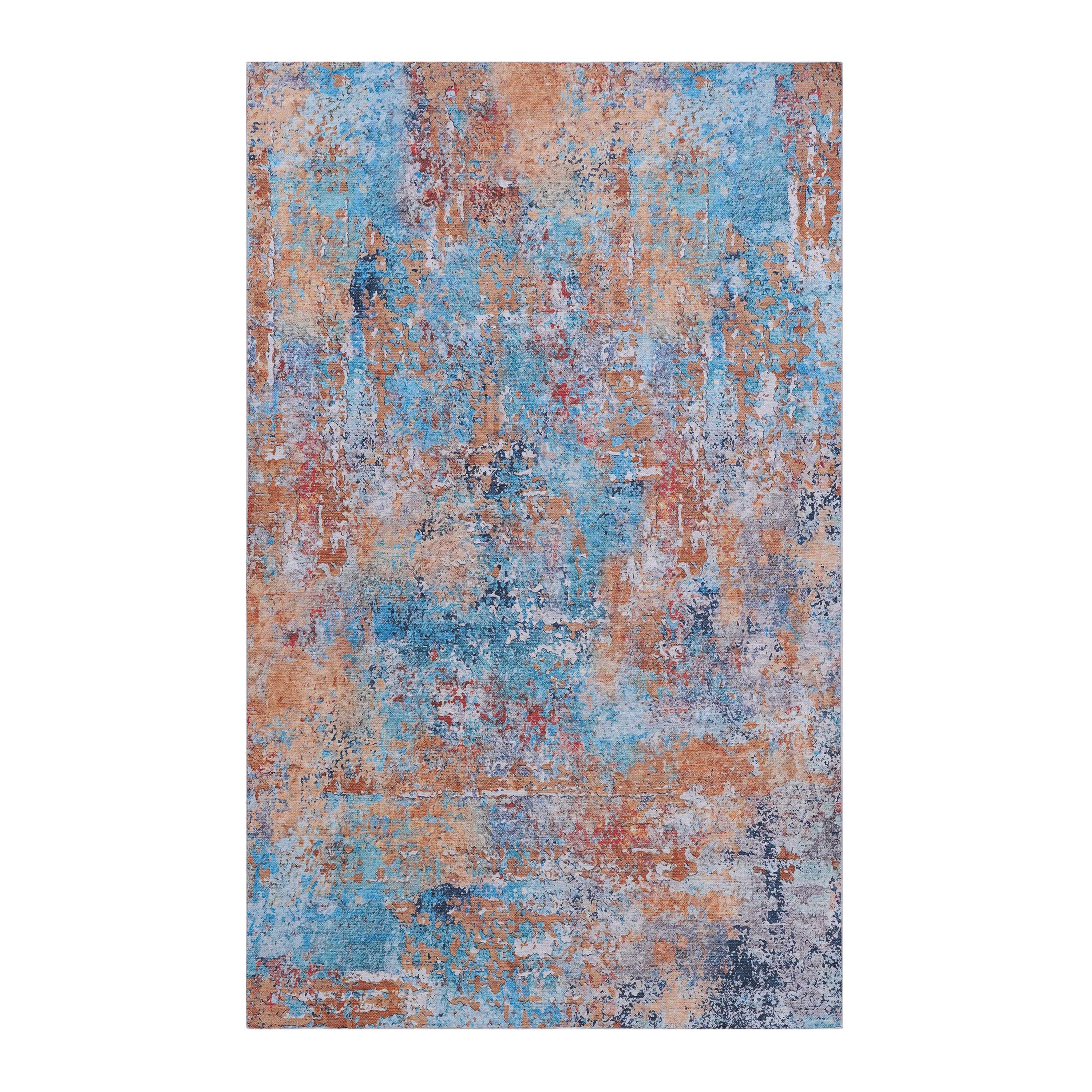 Rug shown beside a bed